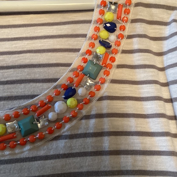 Banana Republic embellished neckline striped tee - XL - Picture 2 of 4